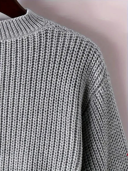 Viona Crop Sweater – Soft Blouson Mock Neck Knit