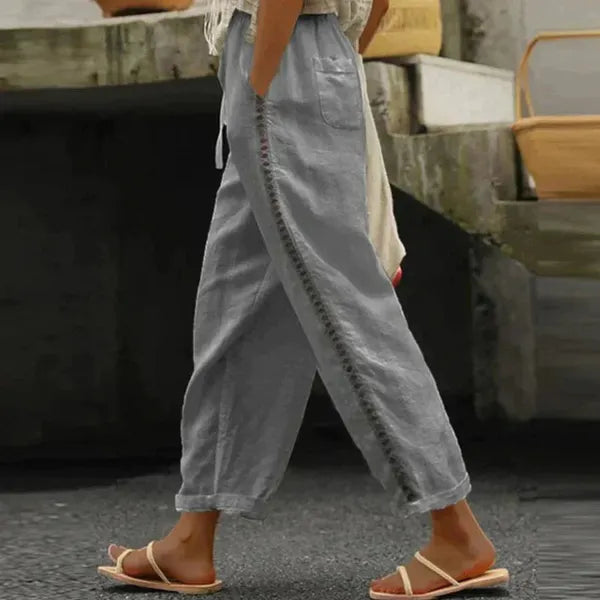 Nola High-Waist Tapered Linen Pants for Women