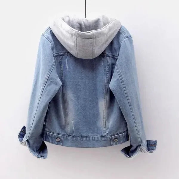 Syla Denim Jacket — Detachable Hood & Fleece Lined