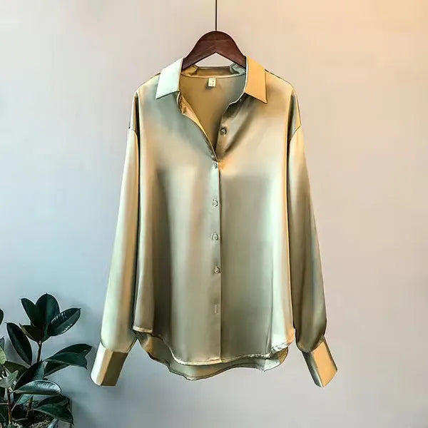 Mirela Satin Shirt – Relaxed-Fit Silk Blouse
