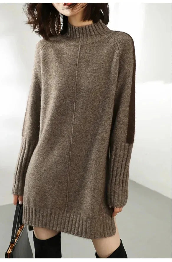 Venessa Sweater Dress – Premium Knit Mock-Neck
