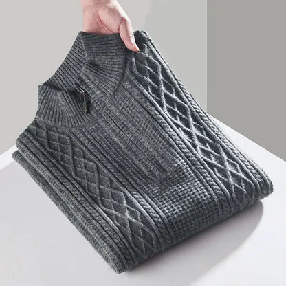Heaver Cable-Knit Quarter-Zip Sweater