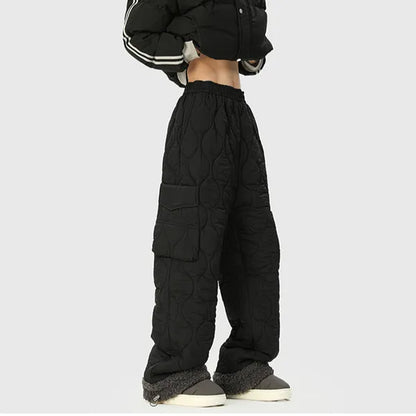 Felita Quilted Wide-Leg Pants – Fleece-Lined & Cozy