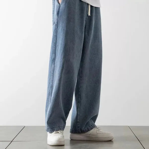 Remo Jeans – Baggy Fit Elastic Waist Washed Denim