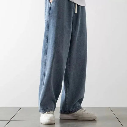 Remo Jeans – Baggy Fit Elastic Waist Washed Denim