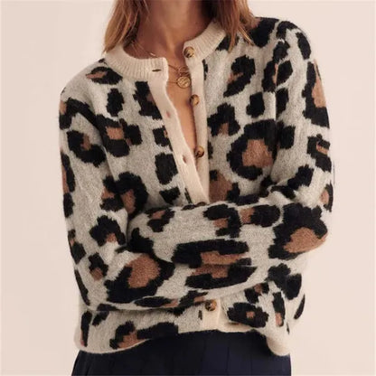 Ferocia Leopard Print Sweater – Soft Wool Blend