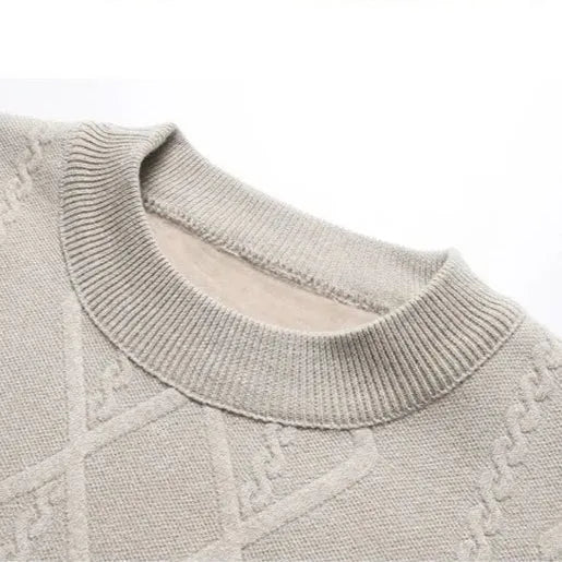 Marvin Sweater – Diamond Knit Cotton Wool Crewneck