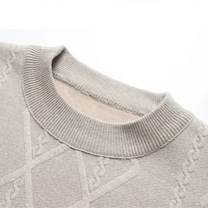 Marvin Sweater – Diamond Knit Cotton Wool Crewneck