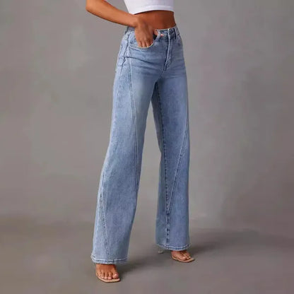 Estra Wide Leg Jeans – Vintage Washed Non-Stretch Denim
