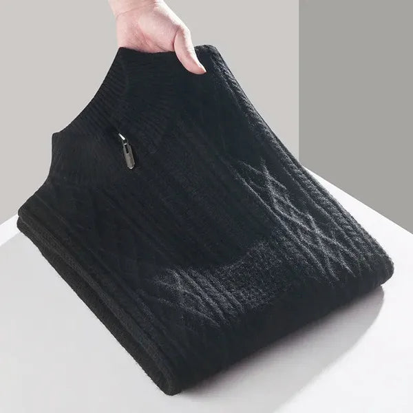 Heaver Cable-Knit Quarter-Zip Sweater