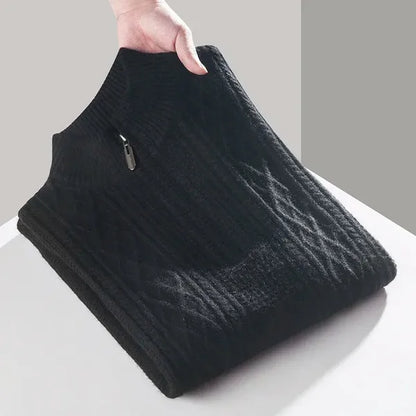 Heaver Cable-Knit Quarter-Zip Sweater