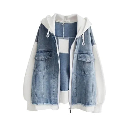 Renzo Jacket – Denim & Hooded Faux Layered Zip Jacket