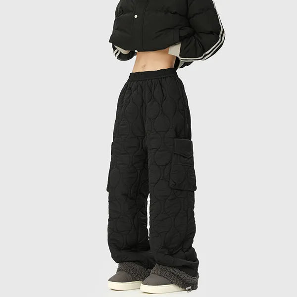 Felita Quilted Wide-Leg Pants – Fleece-Lined & Cozy