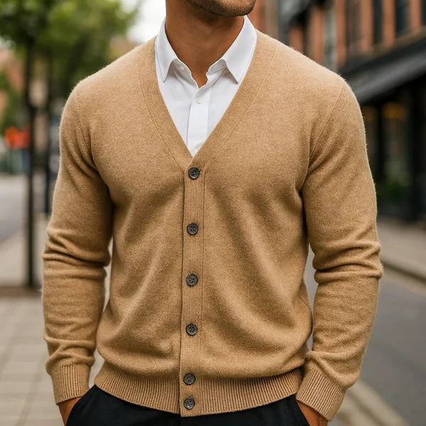 Caldura 100% Wool V-Neck Cardigan