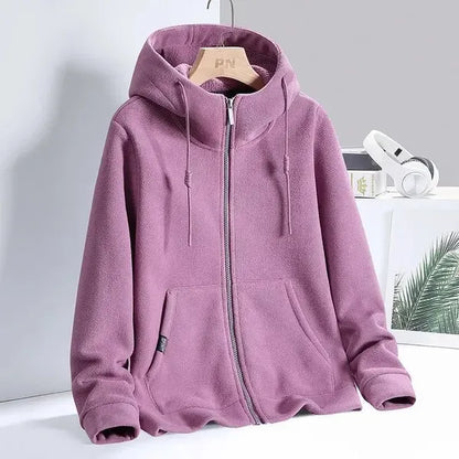 Klara Zip-Up Hoodie – Soft Cotton Blend Jacket