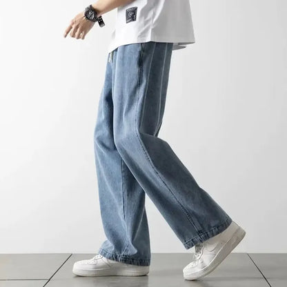 Remo Jeans – Baggy Fit Elastic Waist Washed Denim