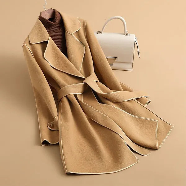 Tivara Wool-Blend Belted Trench Coat
