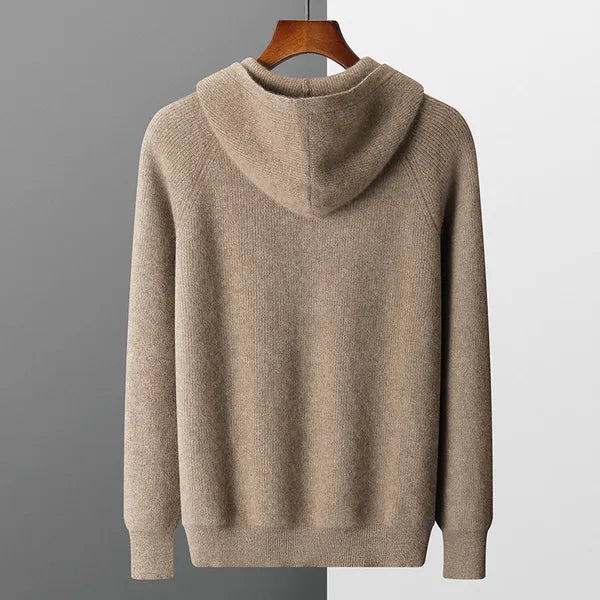 Osten Sweater – Soft Wool Blend Hooded Zip Cardigan