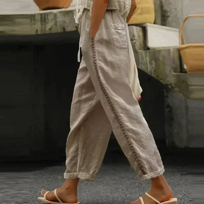 Nola High-Waist Tapered Linen Pants for Women