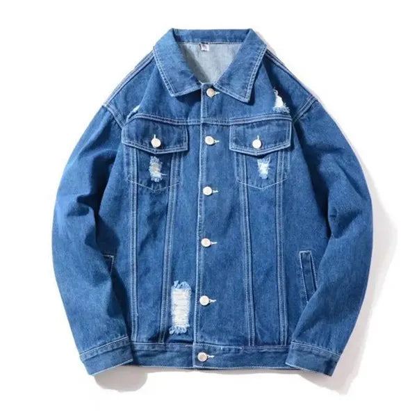 Drex Denim Jacket – Distressed Raw Edge Streetwear