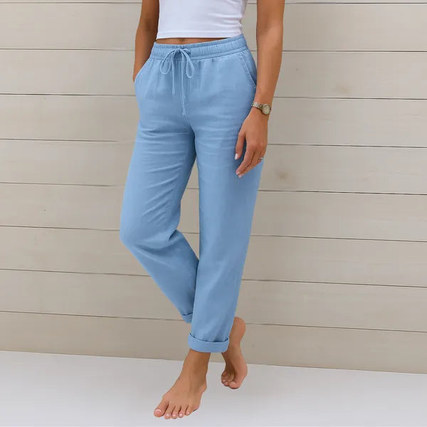 Harlow Breathable Wide-Leg Pants – Elastic Waist