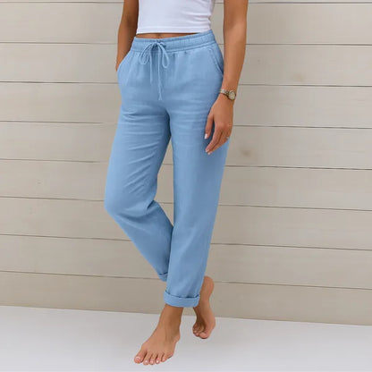 Harlow Breathable Wide-Leg Pants – Elastic Waist