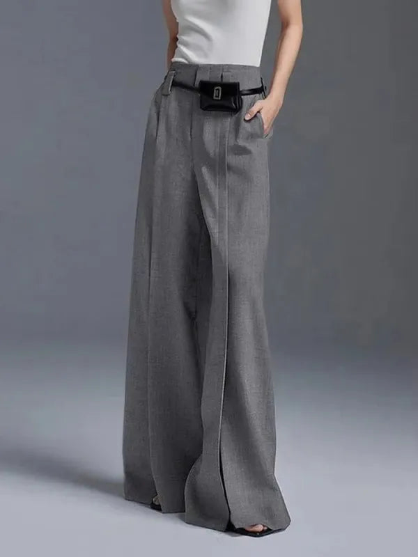 Aria Wide Leg Pants – High Waist Pleated Trousers