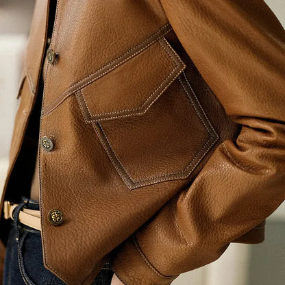 Romana Faux Leather Jacket – Cruelty-Free & Tailored