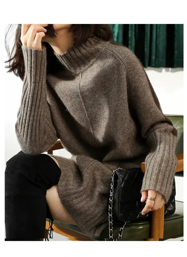 Venessa Sweater Dress – Premium Knit Mock-Neck