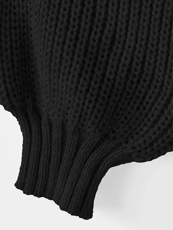 Viona Crop Sweater – Soft Blouson Mock Neck Knit