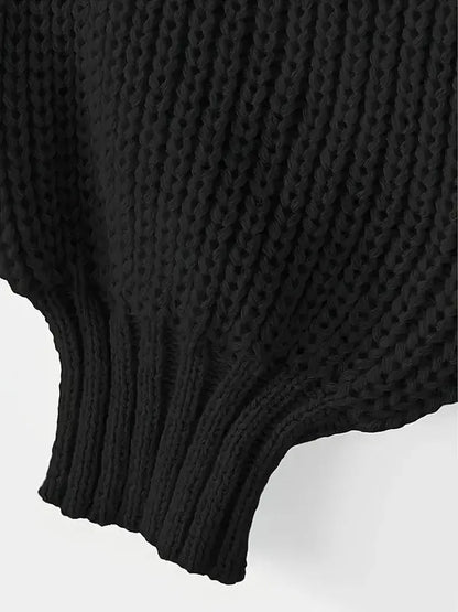 Viona Crop Sweater – Soft Blouson Mock Neck Knit
