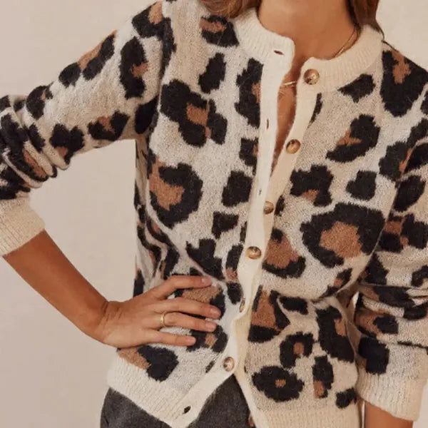 Ferocia Leopard Print Sweater – Soft Wool Blend