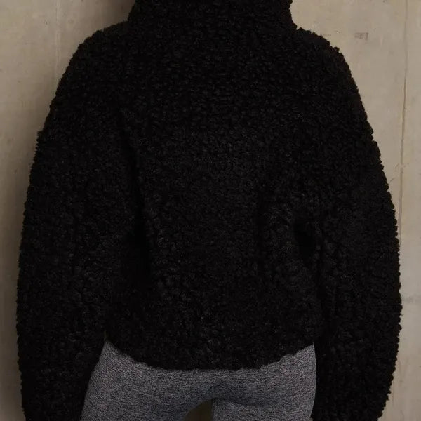 Marlin Sherpa Jacket – Cozy Cropped High-Pile Fur Zip-Up