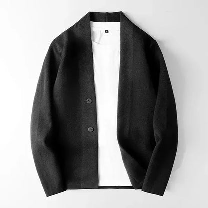 Pavron Ribbed Wool Cardigan – Two-Button Knit
