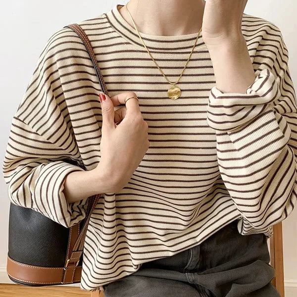 Rebecca Long-Sleeve Striped Cotton Shirt