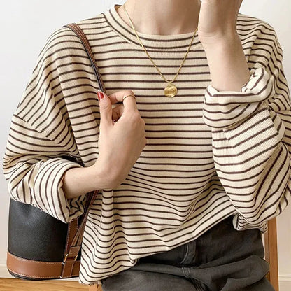 Rebecca Long-Sleeve Striped Cotton Shirt