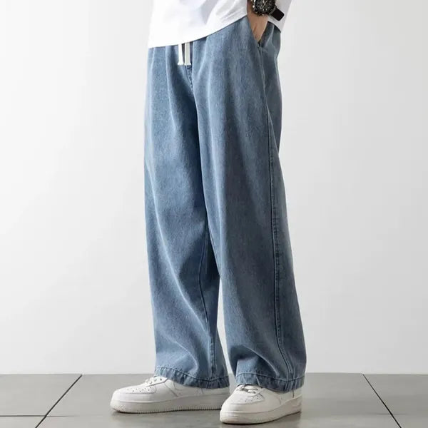 Remo Jeans – Baggy Fit Elastic Waist Washed Denim