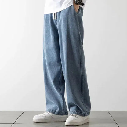 Remo Jeans – Baggy Fit Elastic Waist Washed Denim
