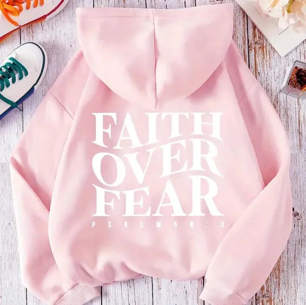 Faith Over Fear Hoodie – Psalm 56:3 Christian Sweatshirt