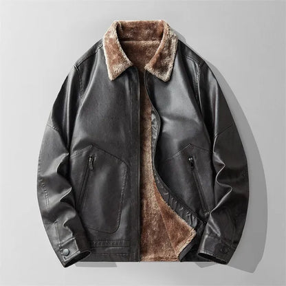 Elion Genuine Leather Jacket with Fur Interior