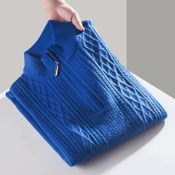 Heaver Cable-Knit Quarter-Zip Sweater