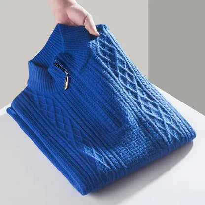 Heaver Cable-Knit Quarter-Zip Sweater