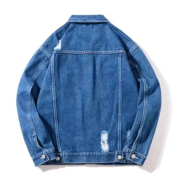 Drex Denim Jacket – Distressed Raw Edge Streetwear