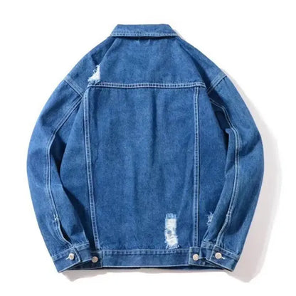 Drex Denim Jacket – Distressed Raw Edge Streetwear