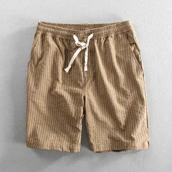 Men's Pinstripe Cotton Casual Summer Shorts
