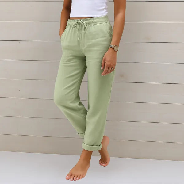 Harlow Breathable Wide-Leg Pants – Elastic Waist