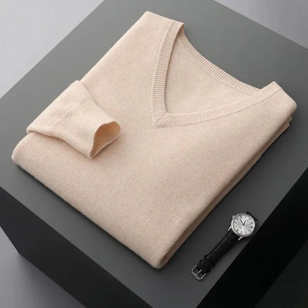 Rasmer Wool Sweater – Cashmere-Wool V-Neck Pullover
