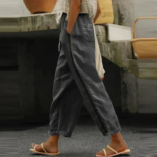 Nola High-Waist Tapered Linen Pants for Women