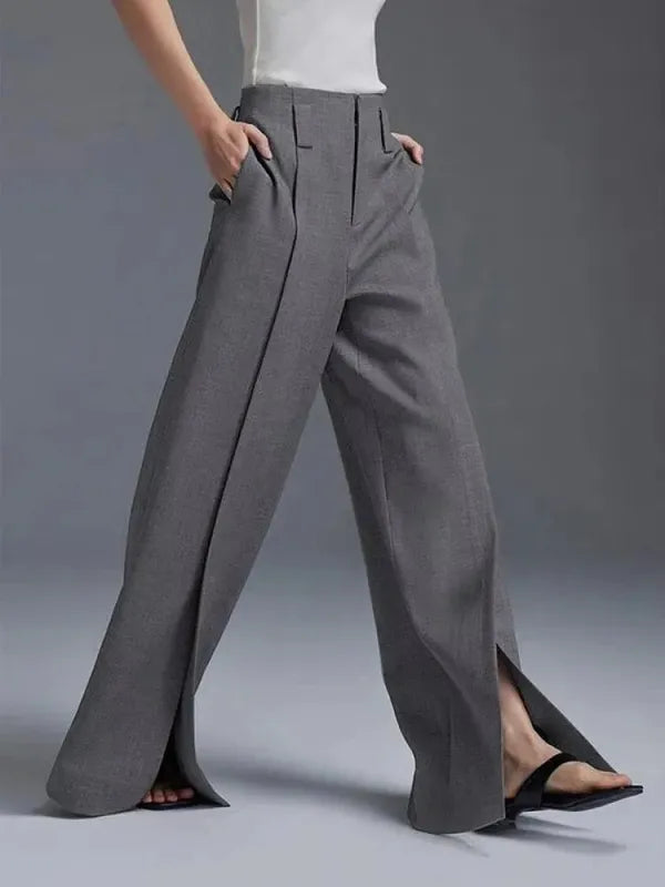 Aria Wide Leg Pants – High Waist Pleated Trousers