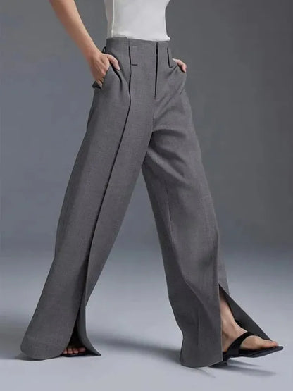Aria Wide Leg Pants – High Waist Pleated Trousers